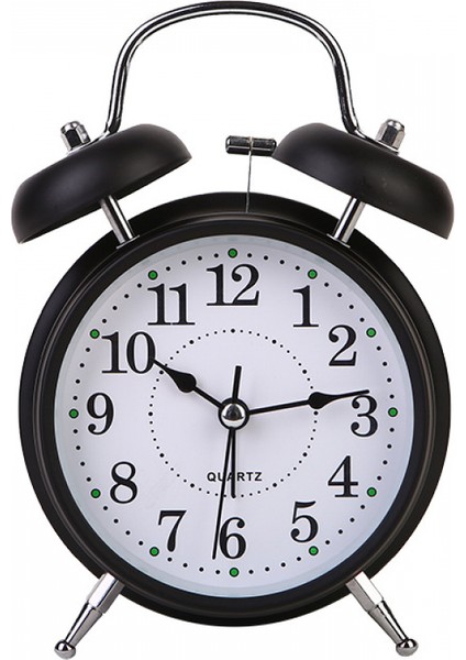 Stereoskopik Kadranlı, Arkadan Aydınlatmalı, Pille Çalışan Yüksek Sesli Çalar Saatli 4 Inç Ikiz Zil Çalar Saat-Siyah (Yurt Dışından)