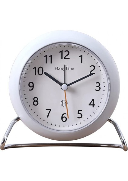 4 Inç Yuvarlak Hareketsiz Çalar Saat, Pille Çalışan, Işık Yayan Fonksiyon, Süper Sessiz Çalar Saat, Masa/yatak Odası Için Basit ve Şık Tasarım (Yurt Dışından)