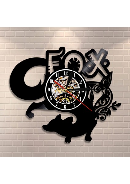 Müzik Vinil Plak Duvar Saati -Tilki Desenli Vinil Duvar Saati - Vinil Saat - Oturma Odası Duvar Dekoru - Müzikseverler Için Eşsiz Hediyeler (Yurt Dışından) fiyatları