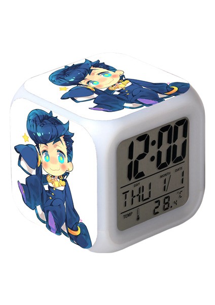 Wekity Anime Çalar Saat Tek Parça LED Kare Saat Zaman, Sıcaklık, Alarm, Tarih ile Dijital Çalar Saat (Yurt Dışından)