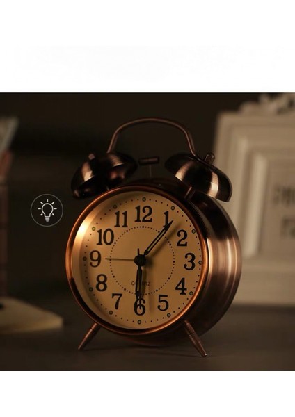 4 Inç Ikiz Zil Çalar Saat, Arkadan Aydınlatmalı, Sessiz Geçmeyen, Pille Çalışan, Yüksek Sesle Uyandırma Alarm Saati (Pembe) (Yurt Dışından) fırsatları