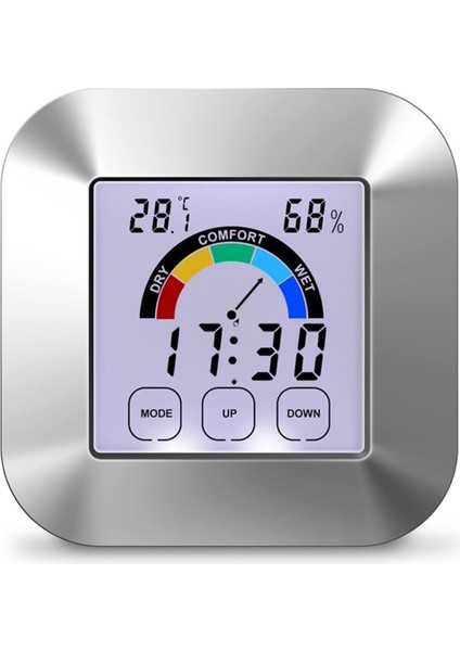 Higrometre Iç Mekan Termometresi Dijital Sıcaklık Odası Higrometre Ölçer Sensörü Nem Ölçer (Renk : Gümüş) (Yurt Dışından)