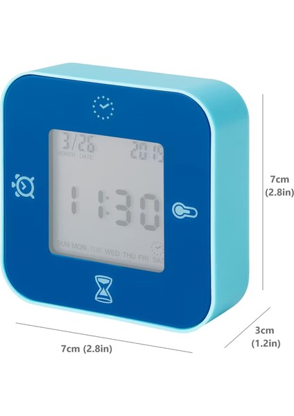 Saat/termometre/alarm/zamanlayıcı, 4 Fonksiyonlu Masa Saati (Mavi) (Yurt Dışından) fırsatları