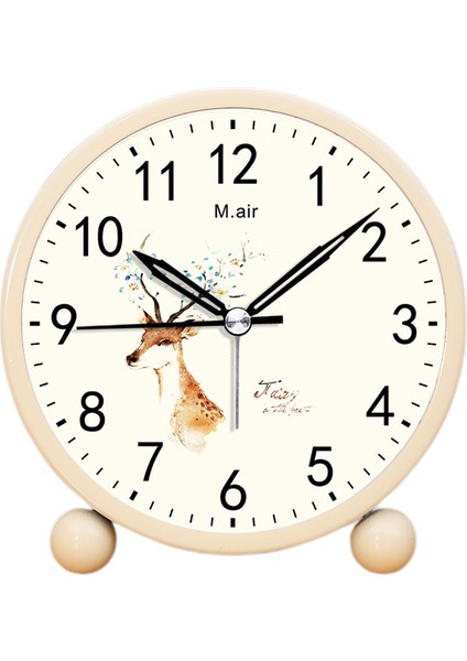 Analog Çalar Saat 4 Inç, Pille Çalışan Tiksiz Sessiz Küçük Masa Saati Gece Işığı ile Komidin Yatak Odası Için Masa Saati (Yurt Dışından)