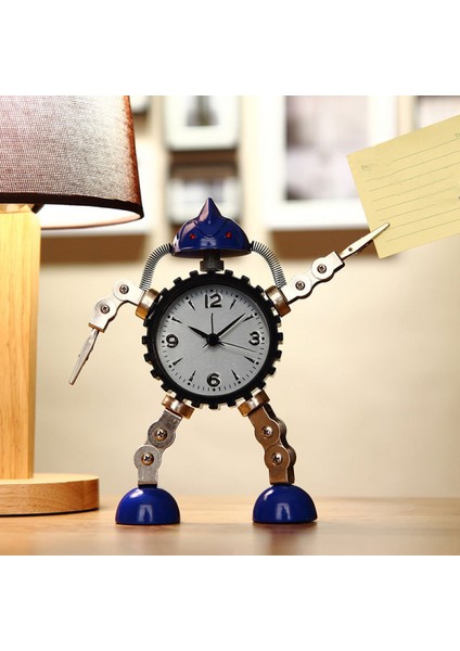 Dişli Robot Çalar Saat Paslanmaz Çelik Metal, Yanıp Sönen Göz Işığı ve El Klipsli Uyandırma Saati (Mavi) (Yurt Dışından) fiyatları