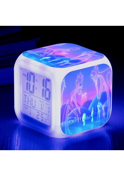 Wekity Anime Zihin Macera Renkli Çalar Saat LED Kare Saat Zaman, Sıcaklık, Alarm, Tarih ile Dijital Çalar Saat (Yurt Dışından)