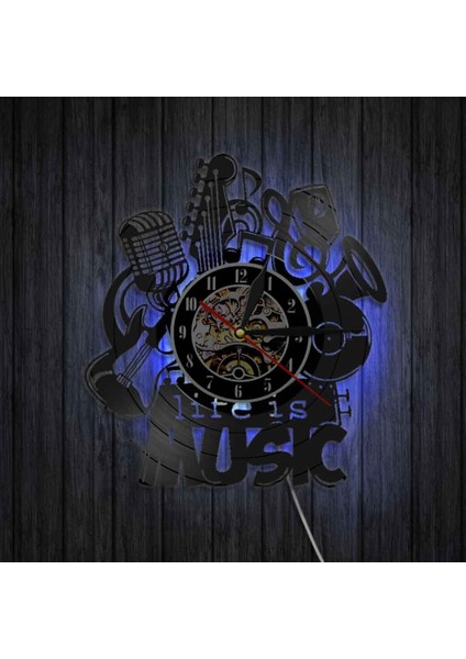 Müzik Vinil Kayıt Duvar Saati -Müzik LED Işık Duvar Saati -Vinil Saat -Oturma Odası Duvar Dekoru - Müzik Aşığı Için Eşsiz Hediyeler (Yurt Dışından) fırsatları