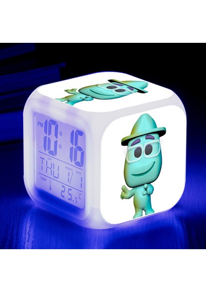Wekity Anime Zihin Macera Renkli Çalar Saat LED Kare Saat Zaman, Sıcaklık, Alarm, Tarih ile Dijital Çalar Saat (Yurt Dışından)