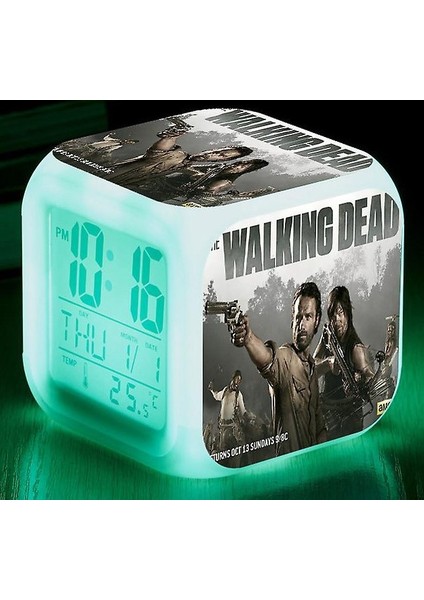 Wekity Anime Karikatür Çalar Saat Tek Parça LED Kare Saat Zaman, Sıcaklık, Alarm, Tarih ile Dijital Çalar Saat (Yurt Dışından)