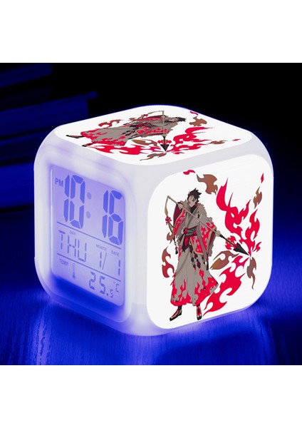 Wekity Anime Çalar Saat Tek Parça LED Kare Saat Zaman, Sıcaklık, Alarm, Tarih ile Dijital Çalar Saat (Yurt Dışından)