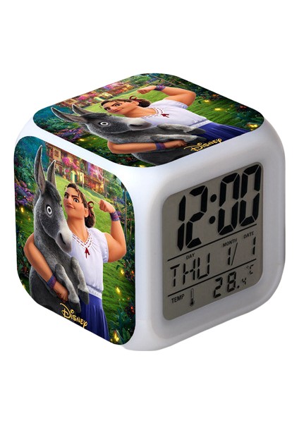 Wekity Anime Sihirli Tam Ev Çalar Saat LED Kare Saat Zaman, Sıcaklık, Alarm, Tarih ile Dijital Çalar Saat (Yurt Dışından)