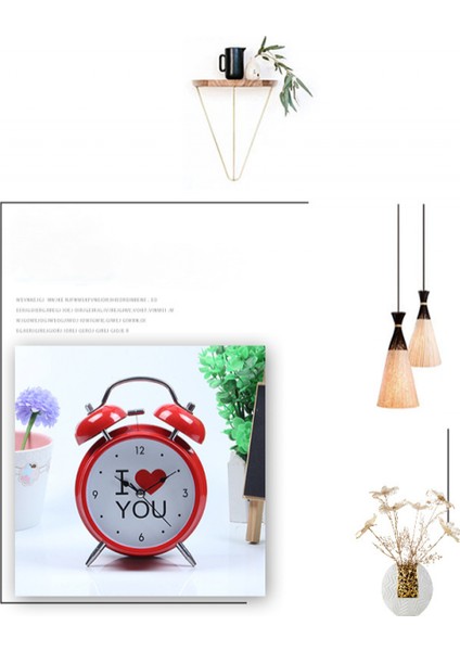 4 Inç Metal Çalar Saat Kırmızı I Kalp Şeklinde Size Çocuklar, Öğrenciler ve Yetişkinler Için Işıklı Sessiz Basit Küçük Alarm Saati Ev Ofis Saati (Yurt Dışından) modelleri