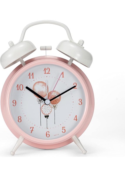 Inç, Kız Yatak Odası Çalar Saati, Sevimli Öğrenci Pembe Saati, Hafif, Kullanımı Kolay Yeniden Uyuyan Çocuk Çalar Saati, (Balon Işaretçi Plakası) (Yurt Dışından)