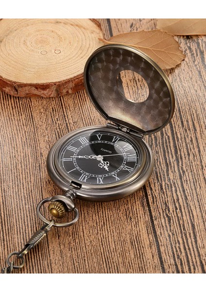 Siyah Kadranlı ve Zincirli Erkekler Için Kuvars Cep Saati, Bronz (Yurt Dışından) fırsatları