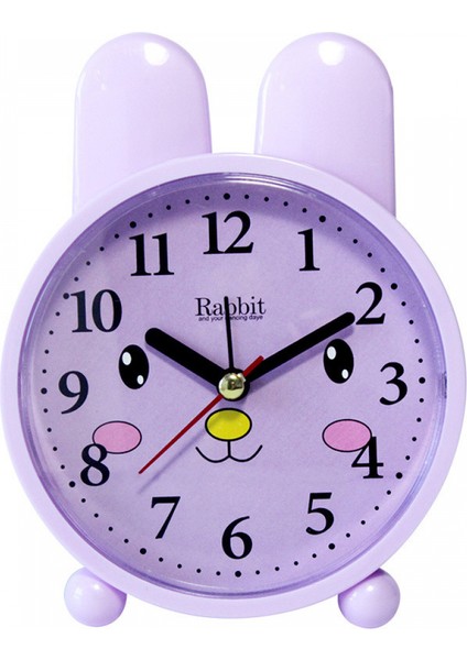 Çocuk Çalar Saat, Karikatür Çalar Saat Küçük Tavşan Çalar Saat, Öğrenci Çocuk Ev Dekorasyonu Masaüstü Saati (Desenli Mor) (Yurt Dışından)