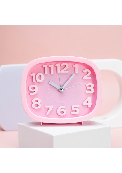 Justup Mini Sessiz Alarmlı Saatler Pil Başucu Masa Masa Ev Dekor Çocuk Hediyeler Taşınabilir Duvar Saati (Pembe) (Yurt Dışından) fiyatları