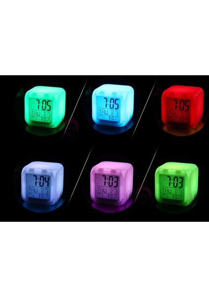 Wekity Pikachu Renkli Çalar Saat LED Kare Saat Zaman, Sıcaklık, Alarm, Tarih ile Dijital Çalar Saat (Yurt Dışından) fiyatları