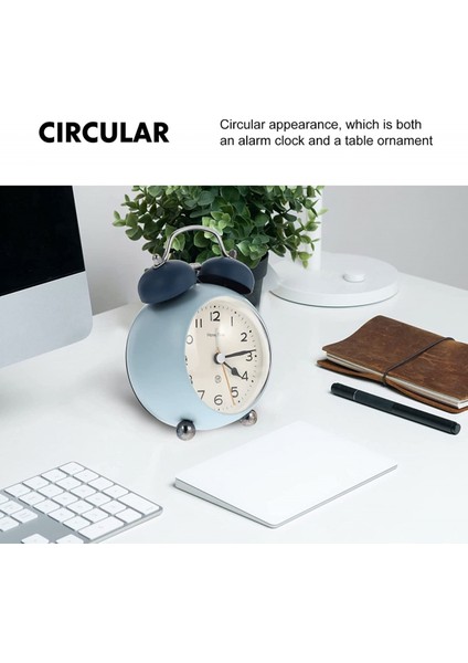 Sessiz Tik Yapmayan Çalar Saat Vintage Çalar Saat Çalar Saat Masa Üstü Çalar Saat Başucu Masaüstü Süs (Gök Mavisi) (Yurt Dışından) fiyatları