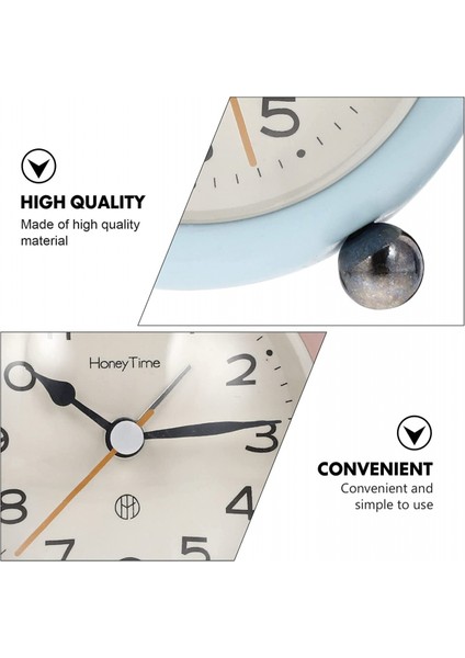 Sessiz Tik Yapmayan Çalar Saat Vintage Çalar Saat Çalar Saat Masa Üstü Çalar Saat Başucu Masaüstü Süs (Gök Mavisi) (Yurt Dışından) fırsatları