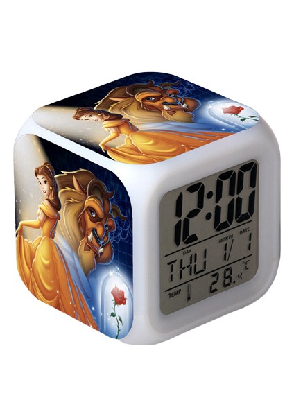 Wekity Güzel ve Çirkin Çalar Saat LED Kare Saat Zaman, Sıcaklık, Alarm, Tarih Özellikli Dijital Çalar Saat (Yurt Dışından)