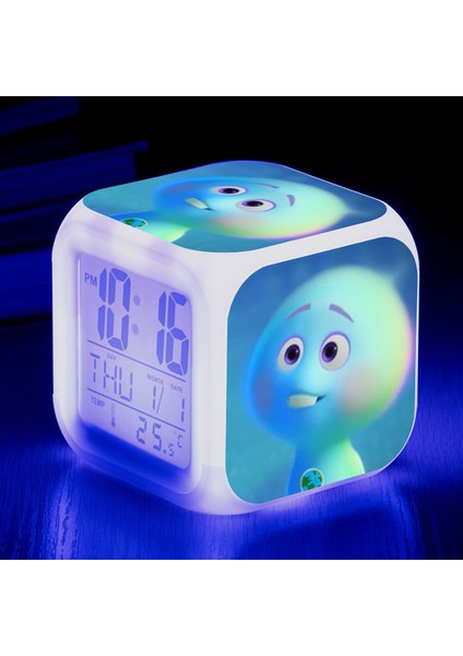 Wekity Anime Zihin Macera Renkli Çalar Saat LED Kare Saat Zaman, Sıcaklık, Alarm, Tarih ile Dijital Çalar Saat (Yurt Dışından)