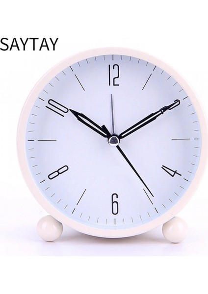 Analog Çalar Saat, 4 Inç Süper Sessiz, Geçmeyen, Gece Işıklı Küçük Saat, Pille Çalışan, Basit Tasarım, Yatak Odası Için, Başucu, Masa-Bej (Yurt Dışından)