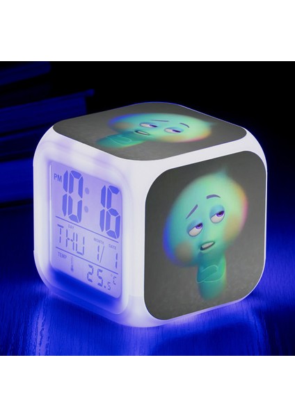Wekity Anime Zihin Macera Renkli Çalar Saat LED Kare Saat Zaman, Sıcaklık, Alarm, Tarih ile Dijital Çalar Saat (Yurt Dışından)