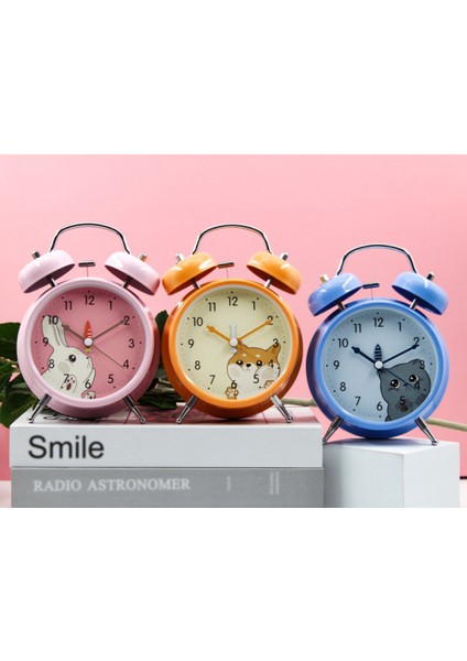 3 Inç Çalar Saat, Analog Metal Hayvan Çalar Saat, Öğrenci Ev Dekorasyonu Masaüstü Saati (Yurt Dışından)