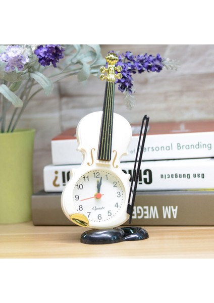Yatak Odası Çalar Saat, Mini Keman Çalar Saat, Öğrenci Ev Dekorasyonu Masaüstü Saati (Yurt Dışından)