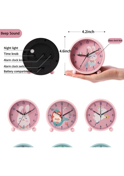 Yatak Odası Çalar Saat, Sevimli Çalar Saat, Öğrenci Ev Dekorasyonu Masaüstü Saati (Yurt Dışından) fırsatları