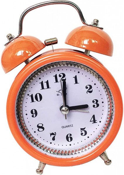 3.15'' Retro Ikiz Zil Çalar Saat Pille Çalışan Sessiz Hareketsiz Başucu Masası Arkadan Aydınlatmalı Analog - Turuncu, 12X8X5CM (Yurt Dışından) modelleri