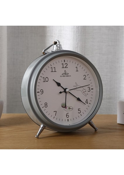 Öğrenciler, Çocuklar ve Yetişkinler Için Parlak Sevimli Saatli 5,6 Inç Basit Metal Sessiz Başucu Çalar Saat (Gri) (Yurt Dışından) fiyatları