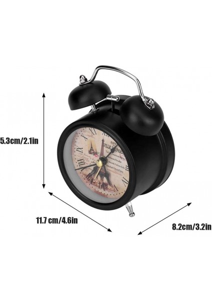 Yatak Odası Için Çalar Saat, Klasik Retro Ultra Sessiz Metal Kuvars Saat, Masa Dolap Başucu Seyahati Için Aydınlatmalı (Siyah) (Yurt Dışından) modelleri