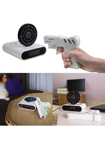 Hedef Uyandırma Çalar Saat, Yaratıcı Atış Alarmı Kişiselleştirilmiş 12 Saatlik Dijital Ekran, Uyuyanlara Uygun, Kız ve Erkek Çocuklar Için (Beyaz) (Yurt Dışından) fırsatları