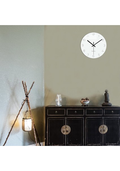 Duvar Saati, Ev Dekoratif Sessiz Geçmeyen Kuvars Pille Çalışan Modern Cam Saat Yatak Odası/oturma Odası/ofis/okul 12 Inç - Beyaz (Yurt Dışından) modelleri