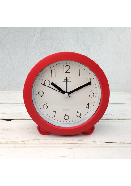 5 Inç Basit Stil Avrupa Tarzı Öğrenci Çocuk Sevimli Saat Yatak Odası Sessiz Başucu Küçük Çalar Saat (Yuvarlak Kırmızı) (Yurt Dışından)
