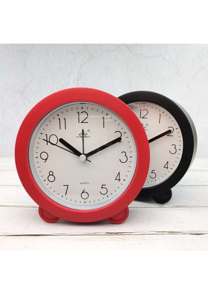 5 Inç Basit Stil Avrupa Tarzı Öğrenci Çocuk Sevimli Saat Yatak Odası Sessiz Başucu Küçük Çalar Saat (Yuvarlak Kırmızı) (Yurt Dışından) modelleri
