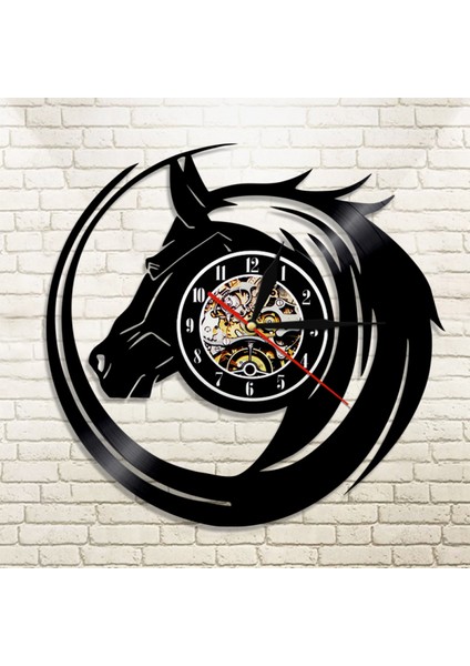 Müzik Vinil Kayıt Duvar Saati - At Kafası Vinil Duvar Saati - Vinil Saat - Oturma Odası Duvar Dekoru - Müzik Aşığı Için Eşsiz Hediyeler (Yurt Dışından) fiyatları