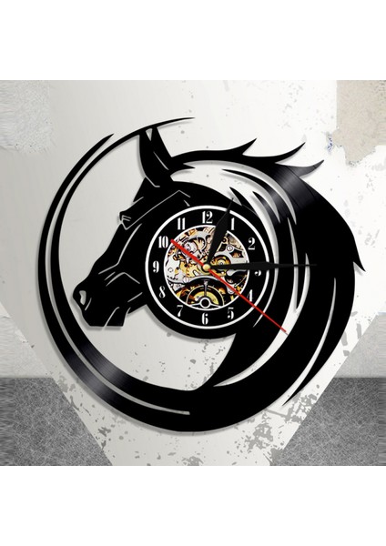 Müzik Vinil Kayıt Duvar Saati - At Kafası Vinil Duvar Saati - Vinil Saat - Oturma Odası Duvar Dekoru - Müzik Aşığı Için Eşsiz Hediyeler (Yurt Dışından) modelleri