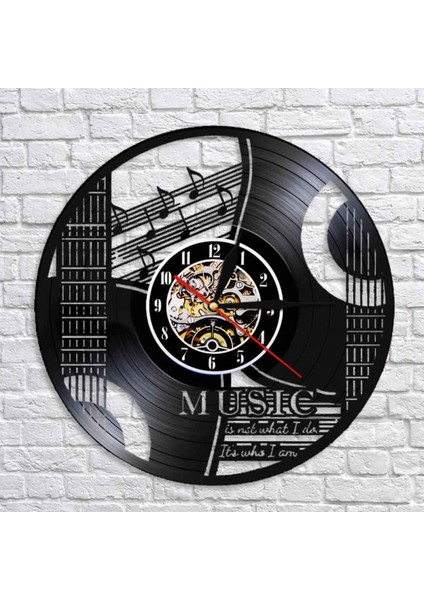 Müzik Vinil Kayıt Duvar Saati - Müzik Aleti Notaları Vinil CD Duvar Saati - Vinil Saat - Oturma Odası Duvar Dekoru - Müzik Severler Için Eşsiz Hediyeler (Yurt Dışından)
