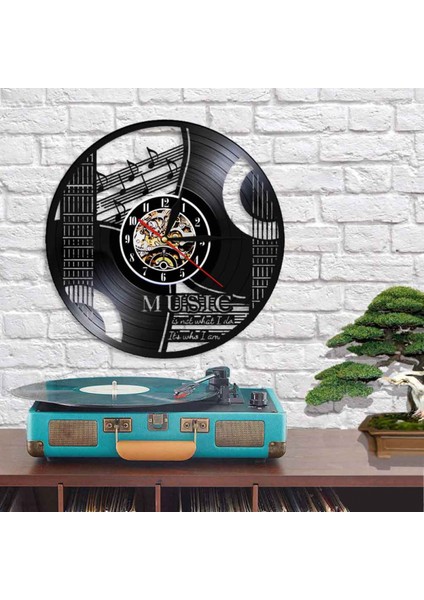 Müzik Vinil Kayıt Duvar Saati - Müzik Aleti Notaları Vinil CD Duvar Saati - Vinil Saat - Oturma Odası Duvar Dekoru - Müzik Severler Için Eşsiz Hediyeler (Yurt Dışından) fiyatları