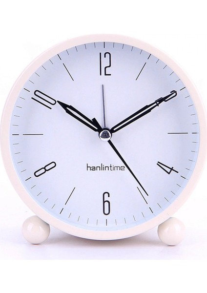 Çalar Saat Pille Çalışan, Çocuklar Için Sessiz Çalışmayan Masa Saatleri Öğrenci, Gece Lambası Fonksiyonlu Yatak Odası Saati, Basit Şık Tasarım ------ Kremsi-Beyaz (Yurt Dışından)