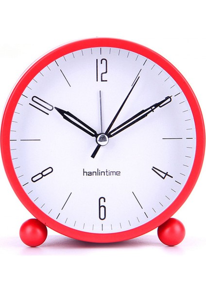 Çalar Saat Pille Çalışan, Çocuklar Için Sessiz Çalışmayan Masa Saatleri Öğrenci, Gece Lambası Fonksiyonlu Yatak Odası Saati, Basit Şık Tasarım ----- Kırmızı (Yurt Dışından)