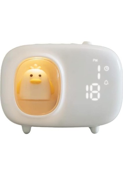 Çalar Saatli Yatak Odası Için Sevimli Saf Beyaz Kedi Gece Lambası (Yurt Dışından)