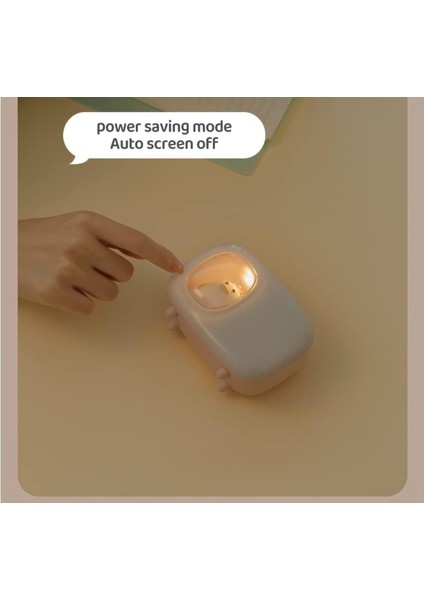 Çalar Saatli Yatak Odası Için Sevimli Saf Beyaz Kedi Gece Lambası (Yurt Dışından) modelleri