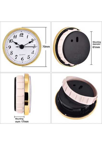 2,8 Inç/ 70 mm Kuvars Saat Parçası, Altın Kaplama, Arap Rakamı, Kuvars Hareketi (Altın Kaplama) (Yurt Dışından) modelleri