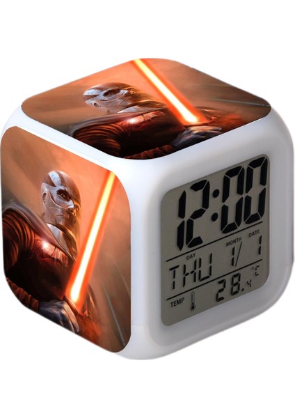 Yıldız Savaşları Çalar Saat Filmi Güç Uyanıyor LED Çalar Saat Kare Saat Zaman, Sıcaklık, Alarm, Tarih Özellikli Dijital Çalar Saat (Yurt Dışından)