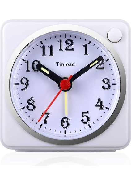 Küçük Analog Seyahat Çalar Saati Sessiz Geçişsiz, Erteleme, Artan Bip Sesleri, Pille Çalışma, Işık Fonksiyonları, Kolay Ayar (Beyaz) (Yurt Dışından)