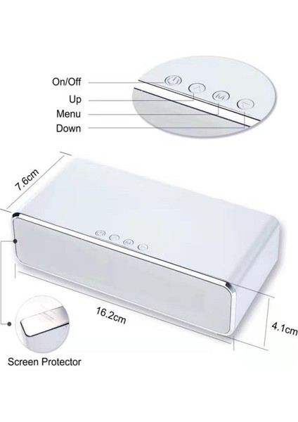 Kablosuz Şarjlı Dijital Ahşap Çalar Saat, %0-100 Dimmer, Çift Alarm, Hafta Içi/hafta Sonu Modu, Erteleme, Yatak Odası, Başucu, Masa, Çocuklar Için Ahşap LED Saatler (Gümüş) (Yurt Dışından)