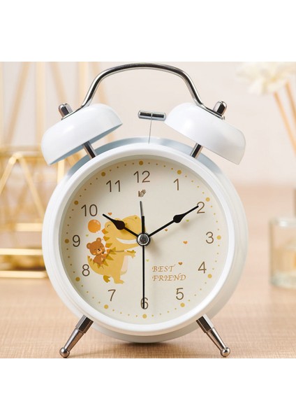 Öğrenciler, Çocuklar ve Yetişkinler Için 4 Inç Metal Parlak Sevimli Alarm Saati Sessiz Alarm Saati (Beyaz) (Yurt Dışından) fiyatları